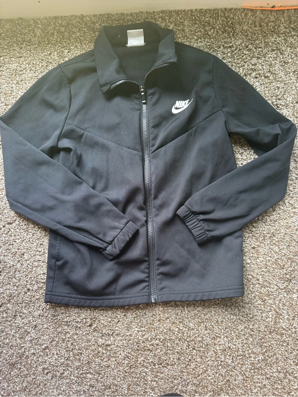 Nike Black Jacket with White Swoosh Tag